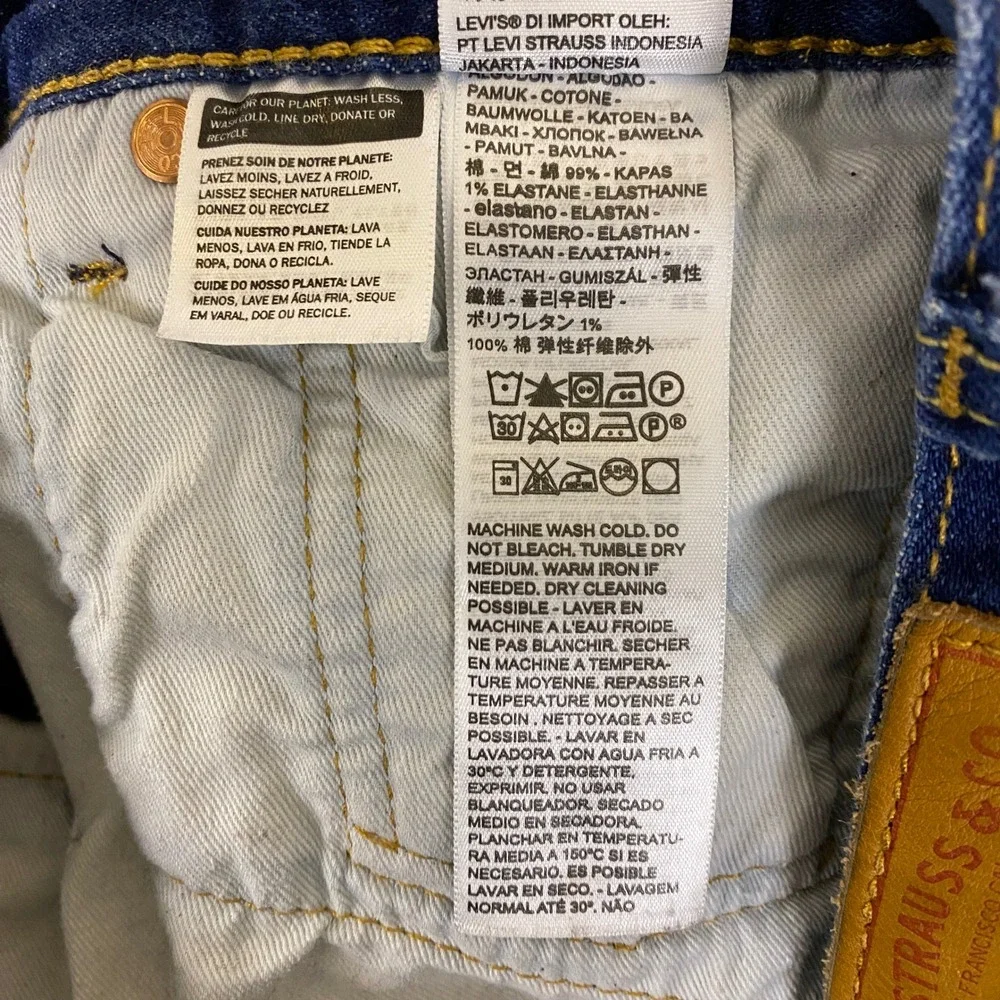 Levis Premium 501 93 Straight Jeans Men's 34x32 -Fit 34x30 Dark Blue Button Fly